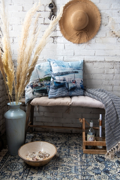 Drewniana ławka kwietnik w stylu country Clayre & Eef