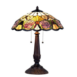 Lampa stołowa witrażowa w kwiaty TIFFANY