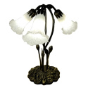 Elegancka lampa stołowa białe kwiaty TIFFANY