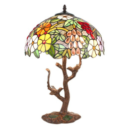 Kolorowa lampa witrażowa stołowa w kwiaty TIFFANY
