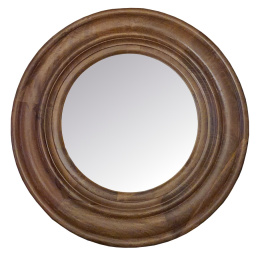 Lustro okrągłe w drewnianej ramie toffi 80 cm