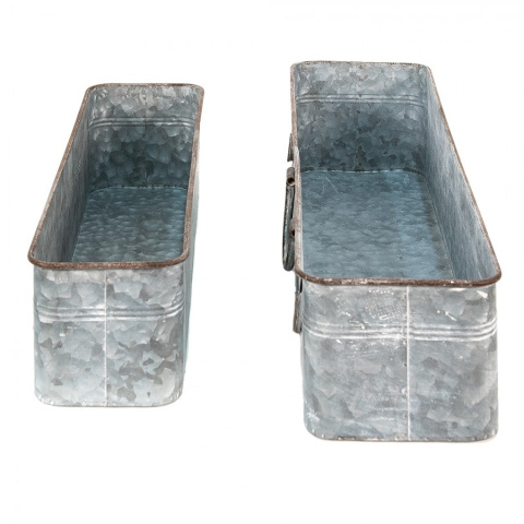 Metalowe postarzane skrzynki na kwiaty Clayre & Eef