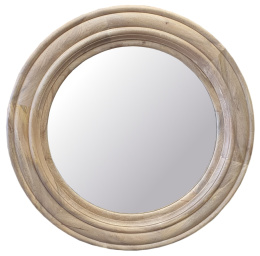 Okrągłe lustro w drewnianej ramie mango 110 cm