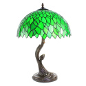 Zielona stołowa lampa witrażowa TIFFANY Clayre & Eef