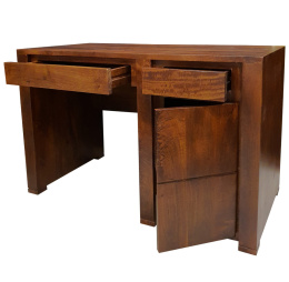 Brązowe drewniane biurko indyjskie z szufladami
