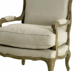 Elegancki fotel dębowy tapicerowany CLASSIC Belldeco