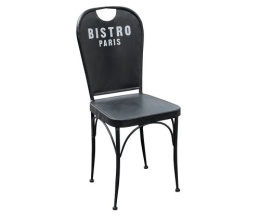 Industrialne czarne metalowe krzesło Bistro LOFT Belldeco