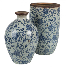 Rustykalny wazon w kwiaty ceramiczny Clayre & Eef
