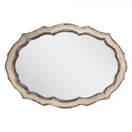 Owalne lustro prowansalskie w drewnianej ramie Clayre & Eef
