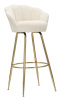 Tapicerowane krzesło barowe muszelka VIENNA Mauro Ferretti kremowe