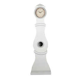 Biały drewniany zegar podłogowy Clayre & Eef