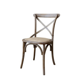 Drewniane krzesło z rattanowym siedziskiem Chic Antique