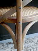 Drewniane krzesło z rattanowym siedziskiem Chic Antique