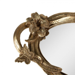 Złota ozdobna taca barokowa z lustrem Clayre & Eef