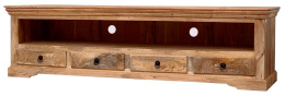 Meble kolonialne - komoda szafka RTV jasne drewno 180 cm