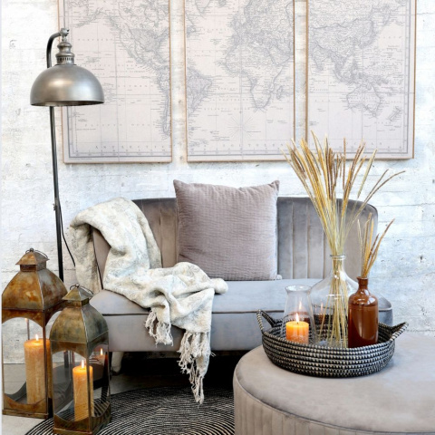 Metalowa industrialna lampa podłogowa Chic Antique