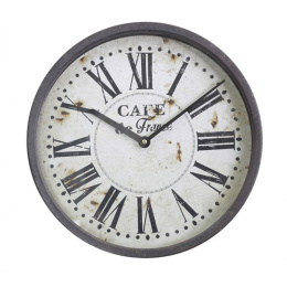 Okrągły zegar ścienny w starym stylu CAFE Chic Antique