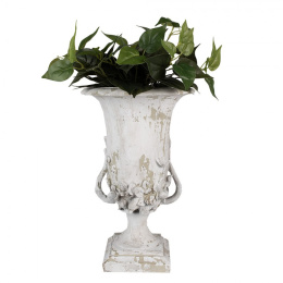 Antyczna postarzana waza z kwiatami w stylu vintage