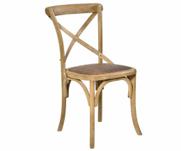 Krzesło dębowe z rattanowym siedziskiem BARI Belldeco