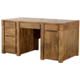 Duże drewniane biurko indyjskie toffi 160 cm