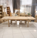 Jasny stół drewniany rozkładany - toczone nogi 180x100