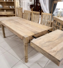 Jasny stół drewniany rozkładany - toczone nogi 180x100