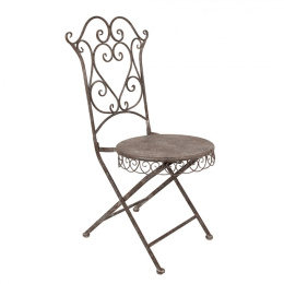 Metalowe krzesło ogrodowe rozkładane Clayre & Eef