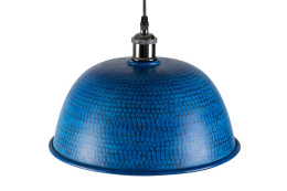 Niebieska miedziana lampa wisząca meksykańska