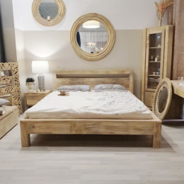 Nowoczesne drewniane jasne łóżko z Indii 180x200