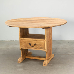 Okrągły stół drewniany MORIBANA z Indii ALURO