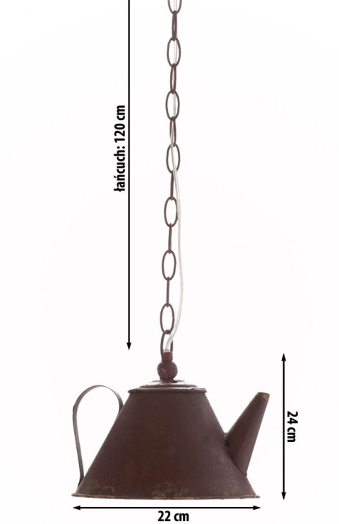 Lampa rustykalna wisząca imbryk LAMALI ALURO