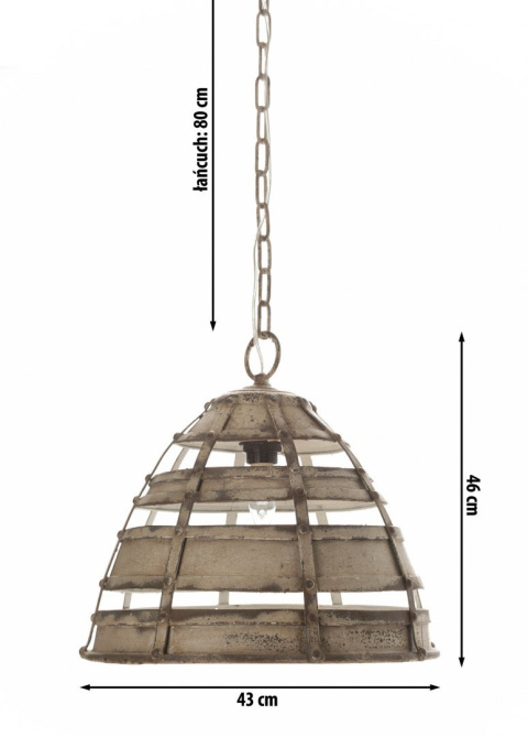 Metalowa lampa rustykalna wisząca MAZINE ALURO