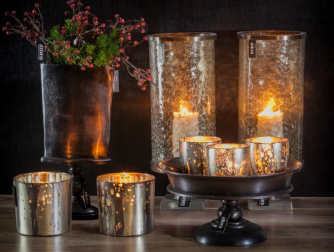 Duży lampion szkło i metal HERMES ALURO