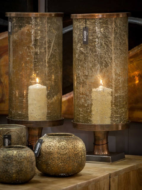 Duży lampion szkło i metal HERMES ALURO