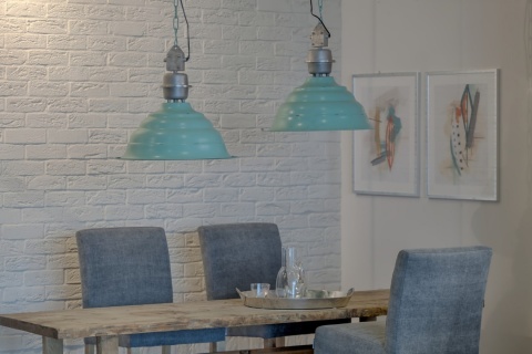 Loftowa metalowa lampa kolor miętowy MAZINE ALURO