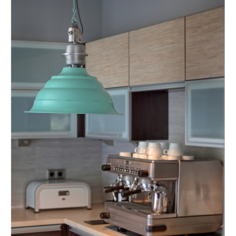 Loftowa metalowa lampa kolor miętowy MAZINE ALURO