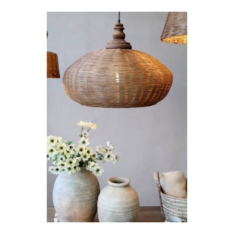 Lampa z plecionego rattanu Chic Antique