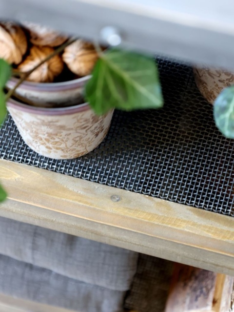 Drewniana konsola rustykalna na kółkach Chic Antique