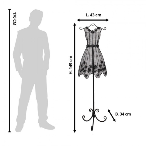 Dekoracyjny ażurowy manekin metalowy Clayre & Eef
