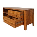 Drewniana mała komoda RTV z szufladami 130 cm