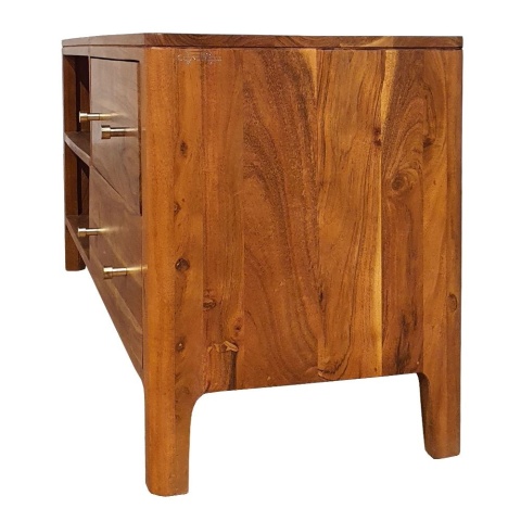 Drewniana mała komoda RTV z szufladami 130 cm