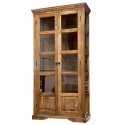 Drewniana witryna przeszklona z drewna mango