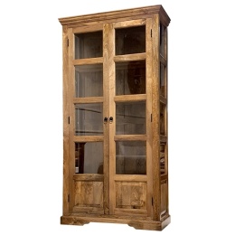 Drewniana witryna przeszklona z drewna mango