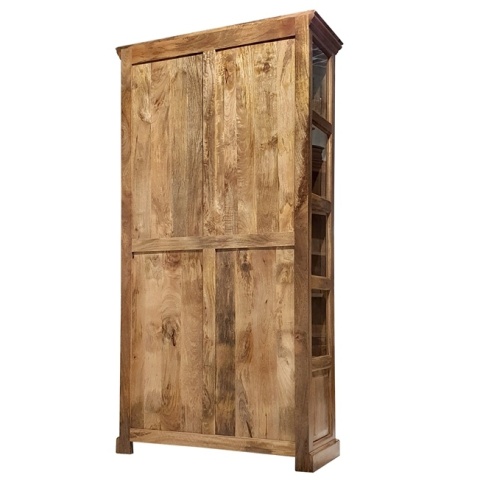 Drewniana witryna przeszklona z drewna mango