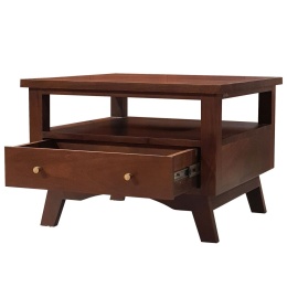 Drewniany stolik kawowy z szufladami 70 cm