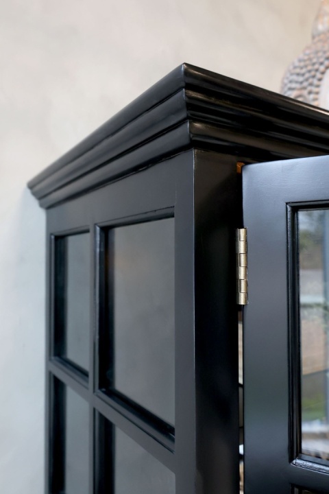 Duża czarna witryna w stylu klasycznym Chic Antique