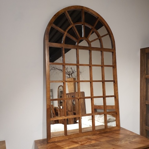 Lustro "okno" w drewnianej ramie z Indii 160x100 cm