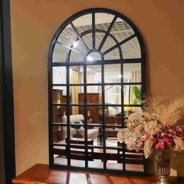 Klasyczne drewniane lustro ścienne czarne 160x100 cm