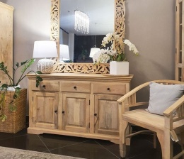 Meble kolonialne jasna komoda drewniana z Indii