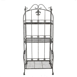 Metalowy szary regał prowansalski Clayre & Eef